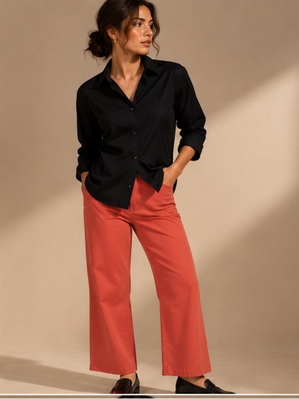 Coldwater Creek Coral Cropped Pants Women's Size 8 Career Casual Stretch